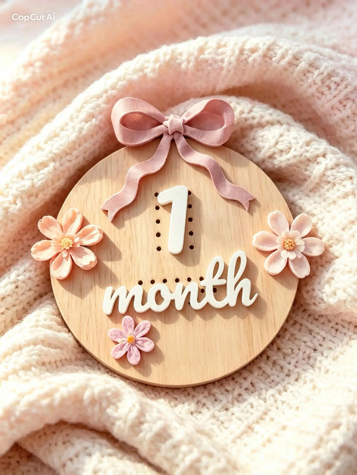 🎀 Baby Monthly Milestone Plaque – 3D Printed