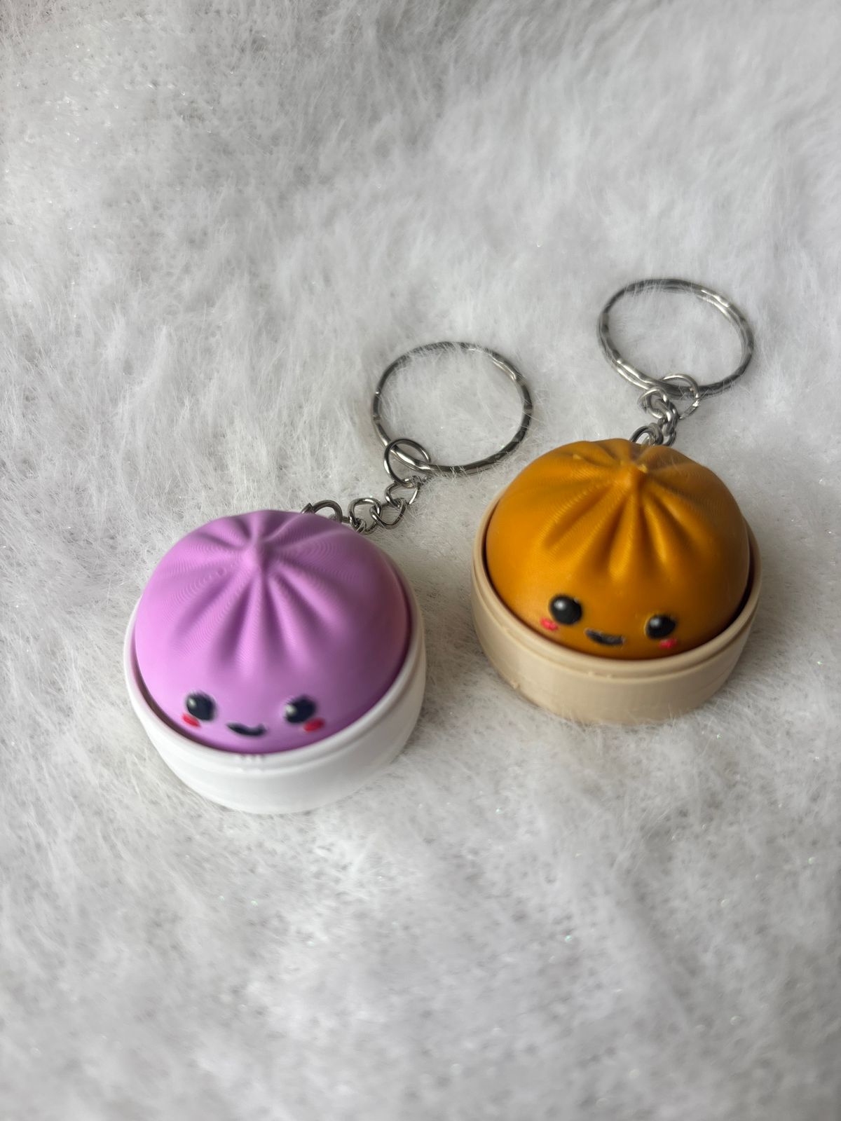 Cute Click Dumpling Keychain – 3D Printed Fidget Toy