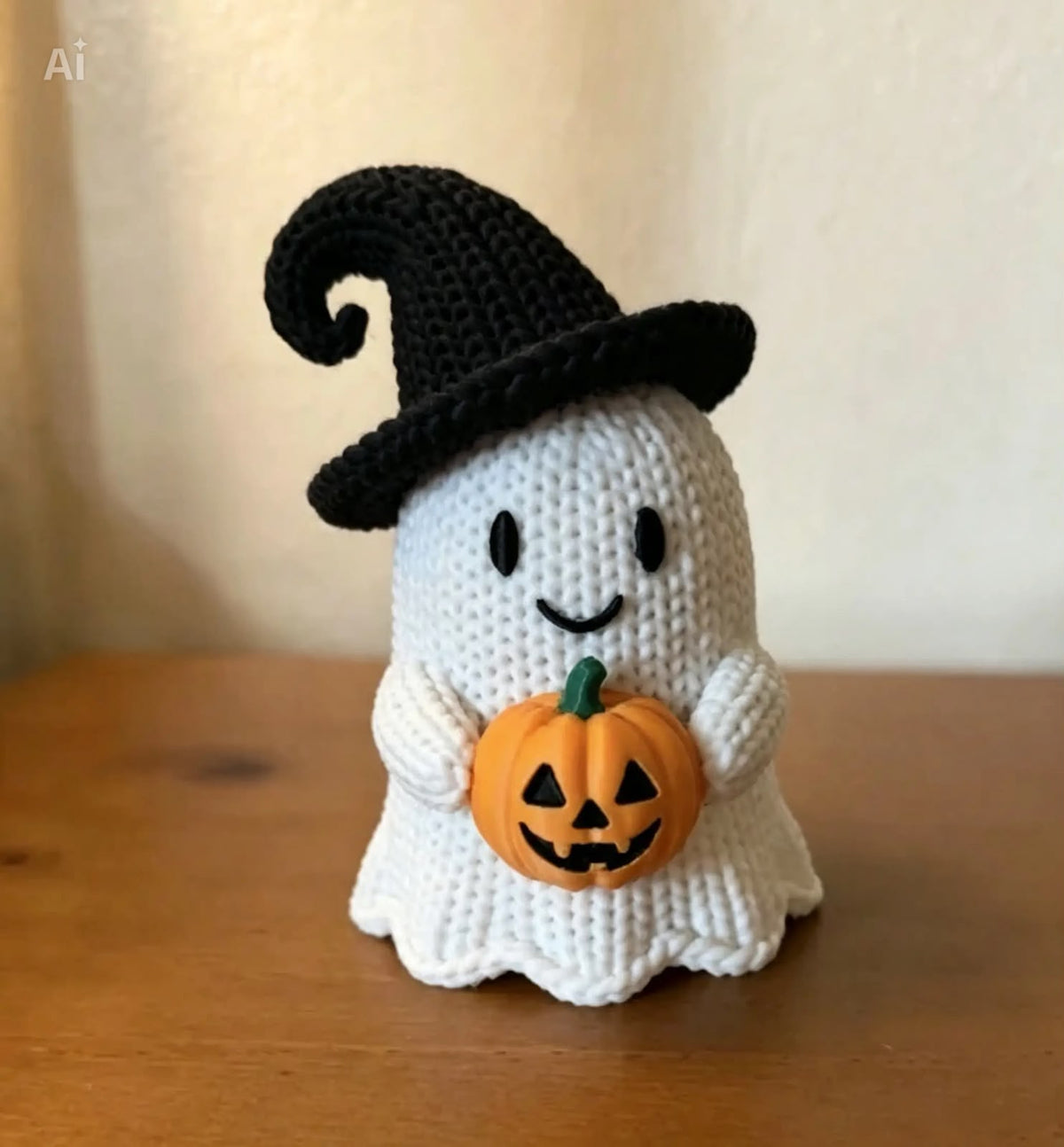 Cute Halloween Ghost with Pumpkin – 3D Printed Decoration