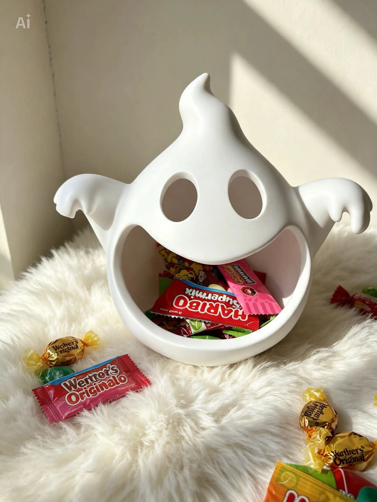 3D Ghost Candy Holder – Halloween Treat Bowl 👻