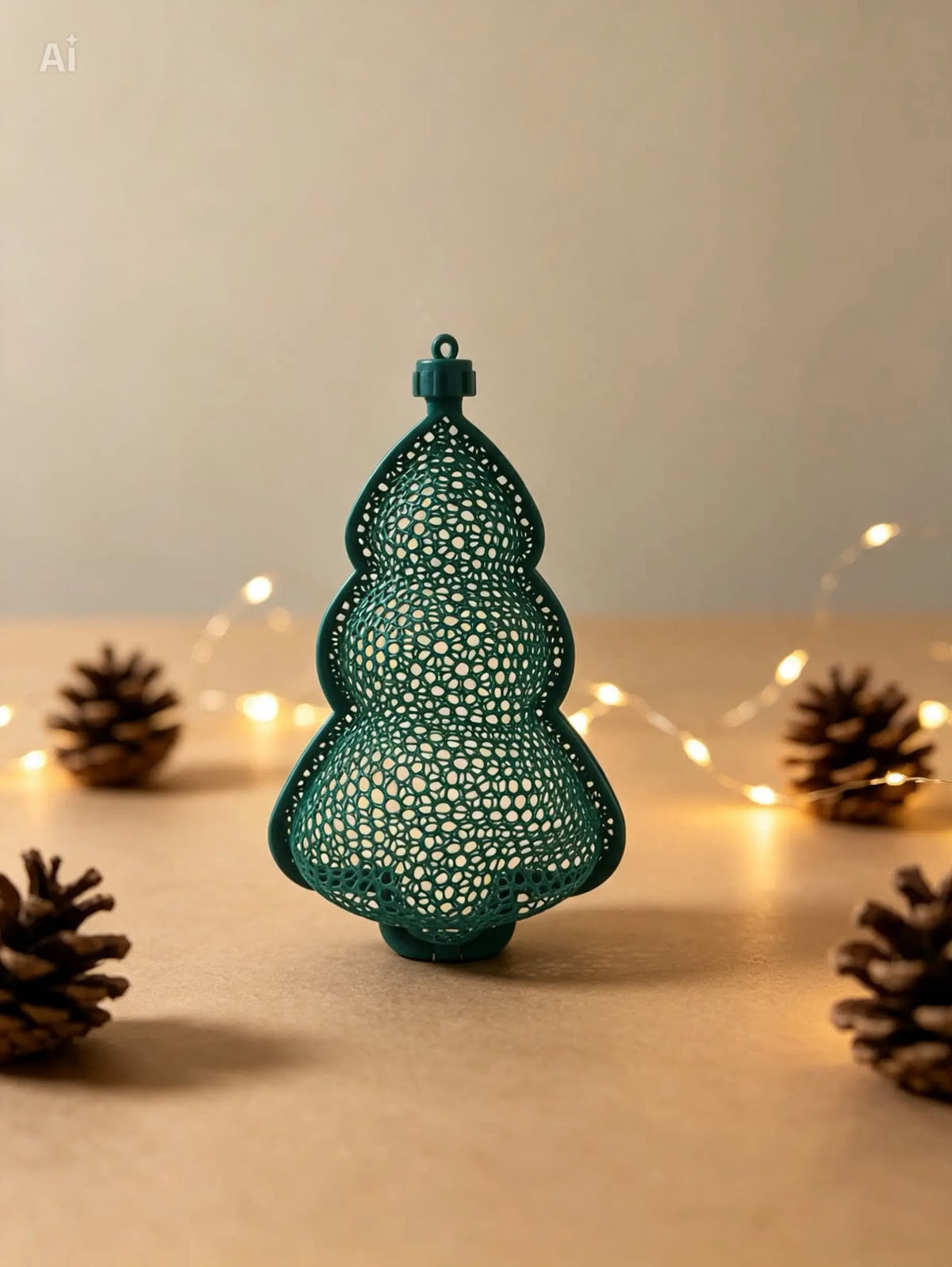 🎄 3D Printed Christmas Tree Ornament – Elegant Lace Design